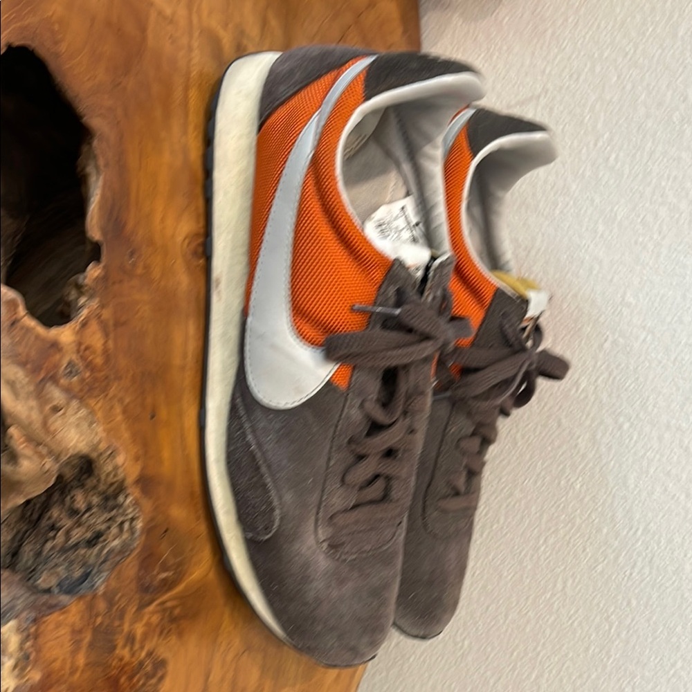 Nike Men's Orange and Brown Sneakers
